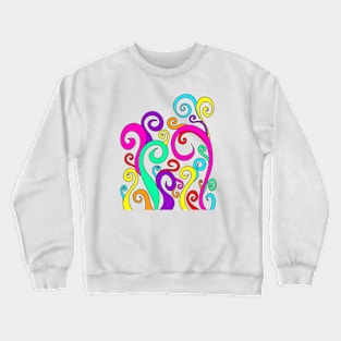 Pretty Colorful Funky Swirling Rainbow Spirals Pattern, made by EndlessEmporium Crewneck Sweatshirt